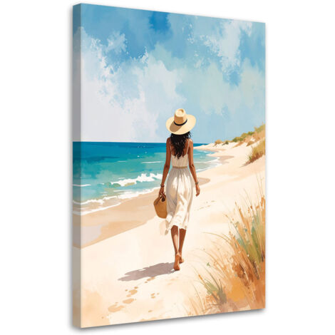 Wandbild Frau beim Entspannen am Strand 40x60 cm (1/5)