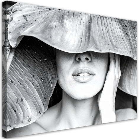 Wandbild Frau und Blätter auf dem Kopf 60x40 cm