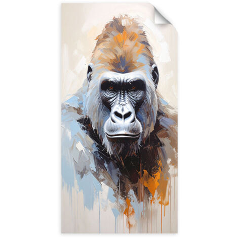 Selbstklebendes Poster – Wandsticker Gorilla Porträt Tiere 60x120 cm