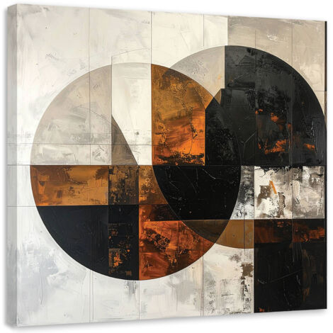Wandbild Abstraktion mit Kreisen braun-grau 30x30 cm (1/5)