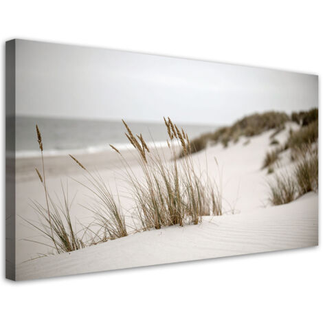 Wandbild Strand Meer Dünen Retro Landschaft 80x40 cm