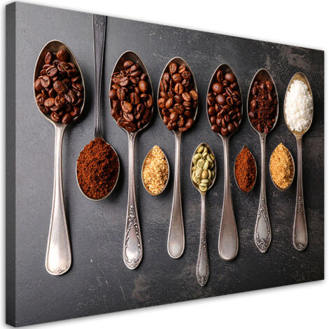 Wandbild Kaffeebohnen Löffel 90x60 cm (1/5)
