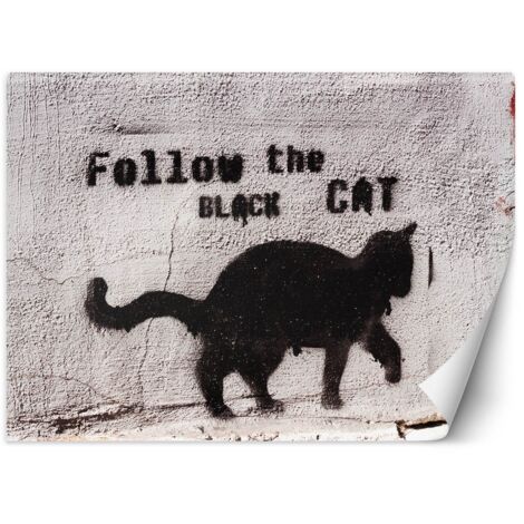 Fototapete Banksy Graffiti Schwarze Katze 450x315 cm (1/5)