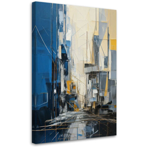 Wandbild Stadt Abstraktion Blau 40x60 cm (1/5)