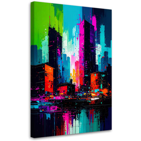 Wandbild Bunte Stadt Abstrakt 70x100 cm (1/5)