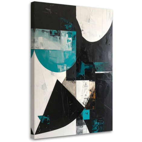 Wandbild Abstrakte Formen türkis schwarz 40x60 cm (1/5)