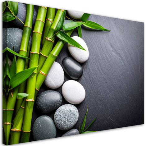 Wandbild Zen-Steine Bambus 60x40 cm (1/5)