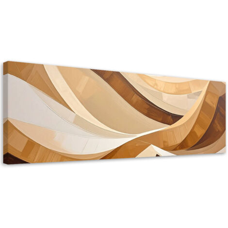 Wandbild Abstrakte Wellen pastellbeige 90x30 cm (1/5)