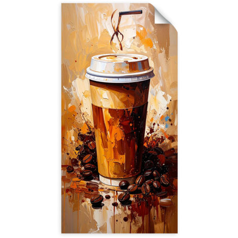 Selbstklebendes Poster – Wandsticker Becher Kaffee Getränke 80x160 cm (1/3)