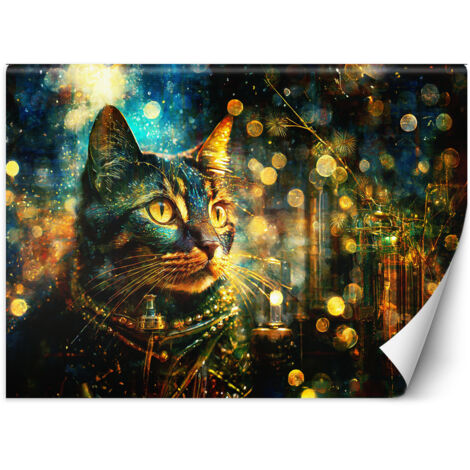 Fototapete Katze auf abstraktem Hintergrund 100x70 cm (1/5)