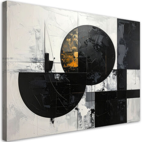 Wandbild Abstraktion Textur geometrische Figuren schwarz 60x40 cm (1/5)