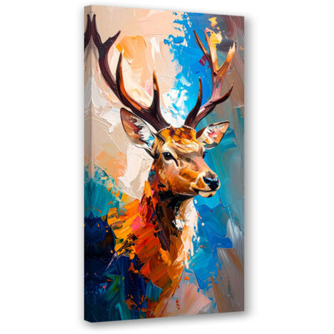 Wandbild Hirsch-Natur-Malerei-Imitation 50x100 cm (1/5)