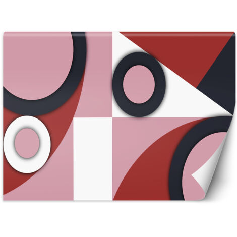 Fototapete Geometrische Abstrakt Rot Rosa Schwarz 300x210 cm (1/5)