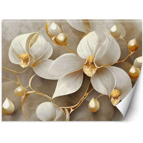 Fototapete Orchidee glamourös gold 350x245 cm (1/5)