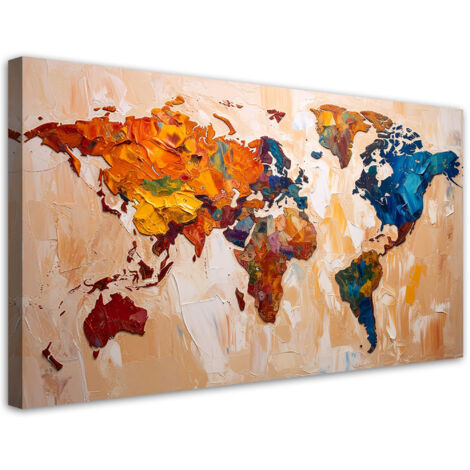 Wandbild Bunte Weltkarte 80x40 cm (1/5)