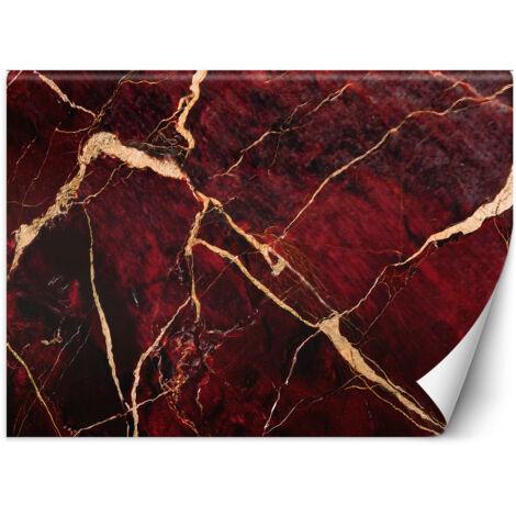 Fototapete Roter Marmor mit Gold Loft-Stil 250x175 cm