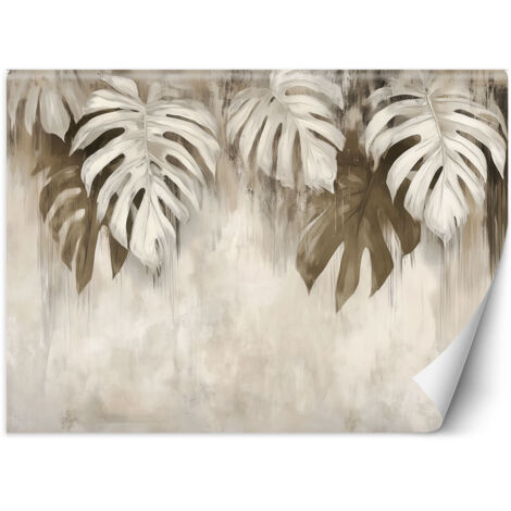 Fototapete Monstera-Blätter hängen beige 450x315 cm (1/5)
