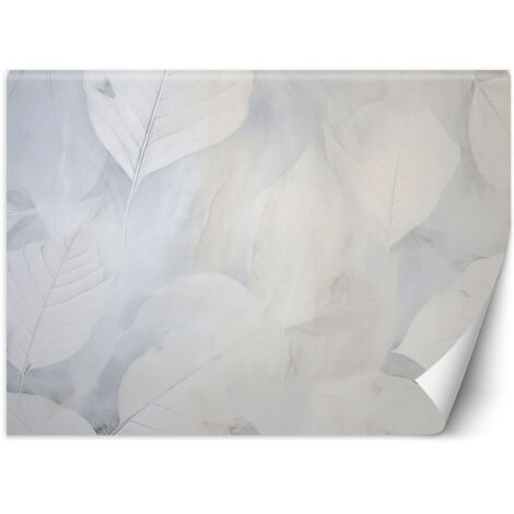 Fototapete Beige große Blätter Natur Beton Boho 150x105 cm