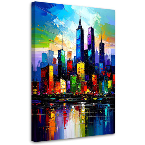Wandbild Bunte Stadt Abstrakt 40x60 cm (1/5)