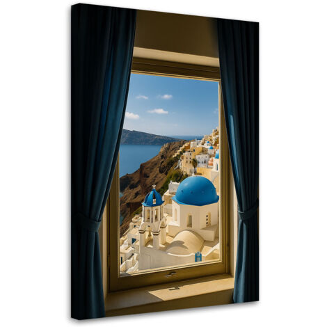 Wandbild Blick aus einem Fenster auf Santorini Griechenland 60x90 cm (1/5)