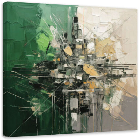 Wandbild Geometrische Abstraktion Grün 30x30 cm (1/5)