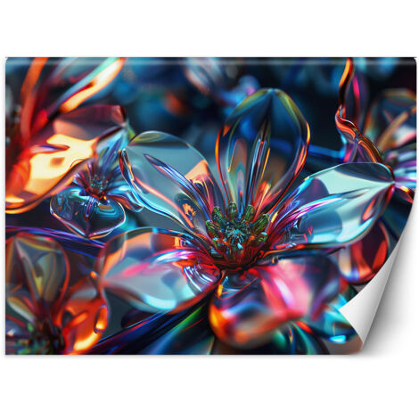 Fototapete 3D-Glasblumen-Bouquet 200x140 cm (1/5)