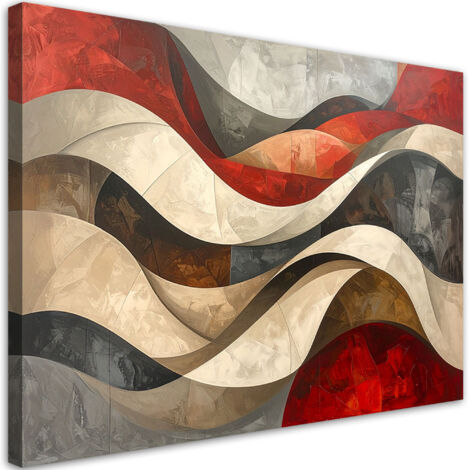 Wandbild Abstraktion Linien Formen beige rot 60x40 cm (1/5)