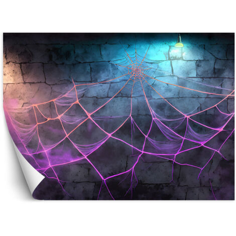 Fototapete Spinnennetz Neon Abstraktion 300x210 cm (1/5)