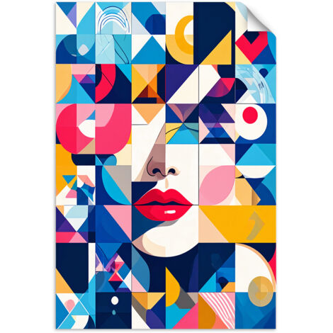 Selbstklebendes Poster – Wandsticker Abstraktion Frau Bauhaus 100x150 cm