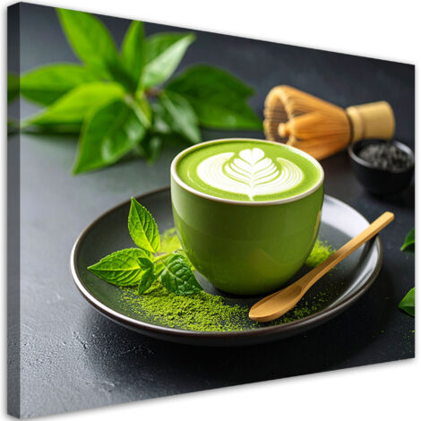 Wandbild Matcha-Tee Latte 100x70 cm