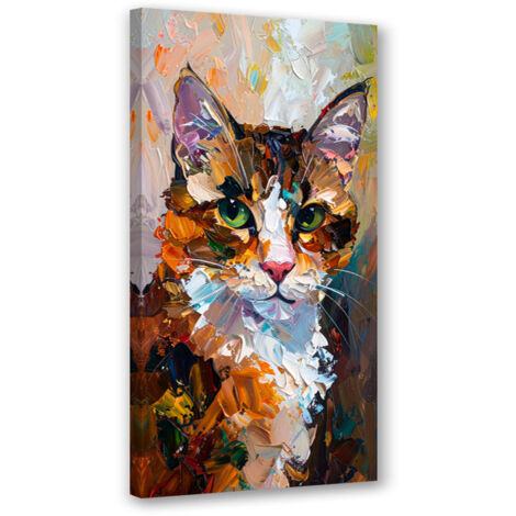 Wandbild Abstrakte bunte Katze 40x80 cm (1/5)