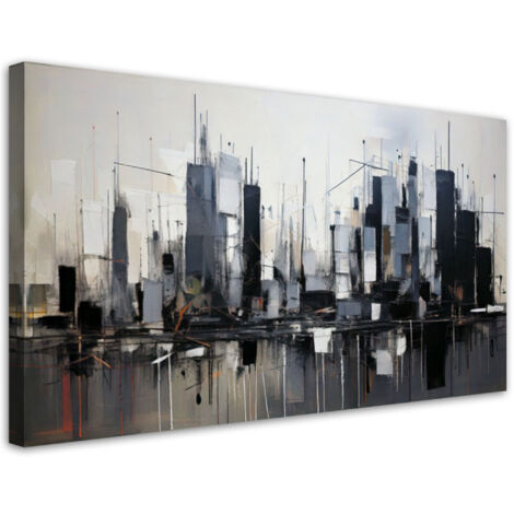Wandbild Stadt Abstraktion Grau Architektur 100x50 cm (1/5)