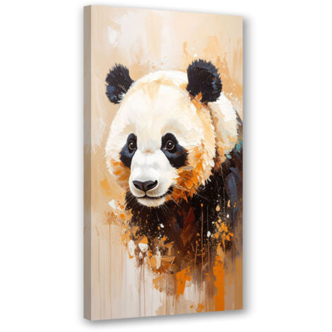 Wandbild Panda Tier gemalt 50x100 cm (1/5)