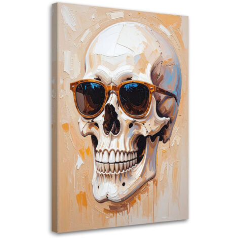 Wandbild für das Büro Totenkopf mit Brille Farbeffekt 40x60 cm (1/5)