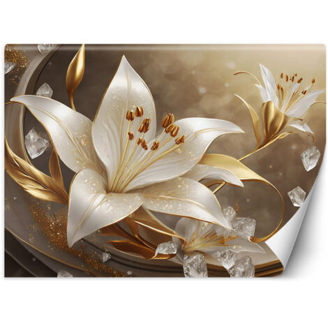 Fototapete Goldene Glamour-Blume 400x280 cm (1/5)