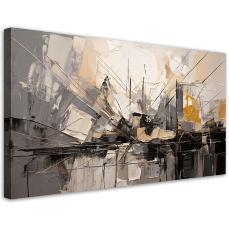 Wandbild Stadt Abstraktion Modern Grau 80x40 cm (1/5)