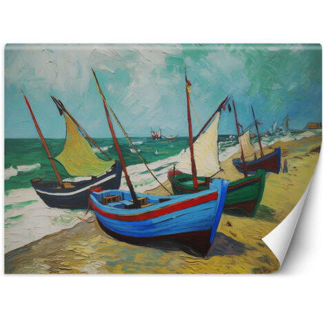 Fototapete Fischerboote am Strand - V. van Gogh 300x210 cm (1/5)