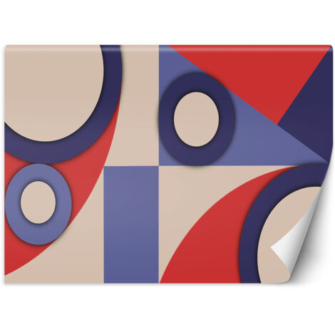 Fototapete Geometrische Abstrakt Rot Beige Lila 350x245 cm (1/5)