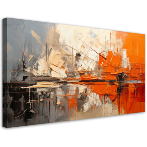 Wandbild Geometrische Abstraktion Orange 80x40 cm (1/5)