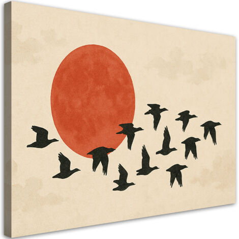 Wandbild Vögel Sonne Minimalismus Beige 60x40 cm (1/5)