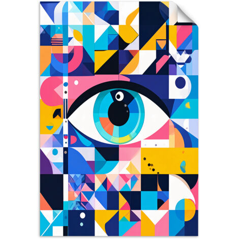 Selbstklebendes Poster – Wandsticker Minimalistisches Auge im Bauhaus-Stil 70x100 cm