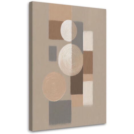 Wandbild modern Kreise Rechtecke Abstraktion Beige 40x60 cm (1/5)