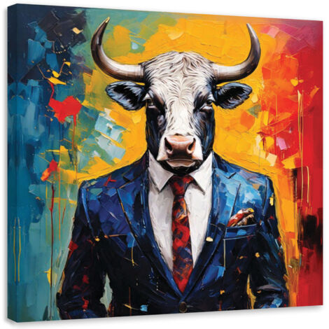Wandbild Stier Präsident Tier Abstraktion 30x30 cm (1/5)