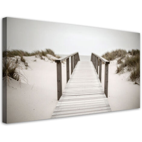 Wandbild Steg zum Strand Landschaft beige 100x50 cm (1/5)