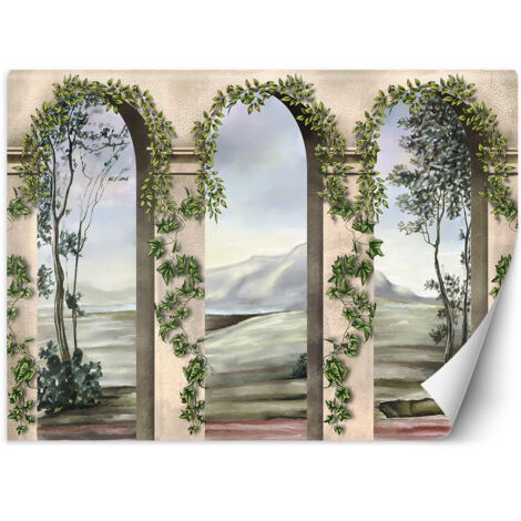 Fototapete Säulen und Bögen mit Efeu Landschaft 200x140 cm (1/5)