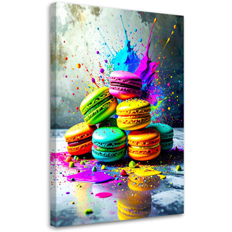 Wandbild Bunte Macarons Kekse 40x60 cm (1/5)