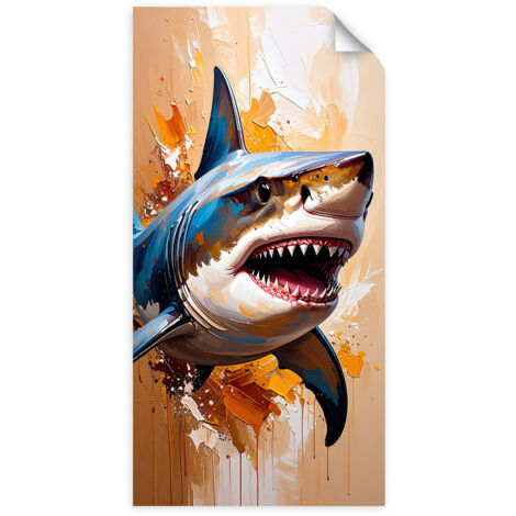 Selbstklebendes Poster – Wandsticker Hai Fisch Meerestier 60x120 cm (1/3)