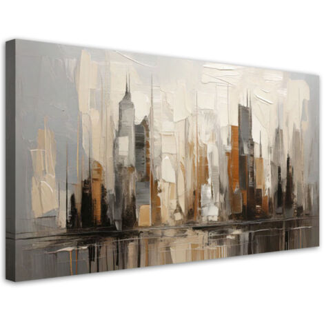 Wandbild Stadt Abstraktion Beige Gebäude 100x50 cm (1/5)