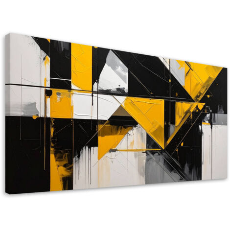 Wandbild Geometrische Formen Abstraktion gelb 80x40 cm (1/5)