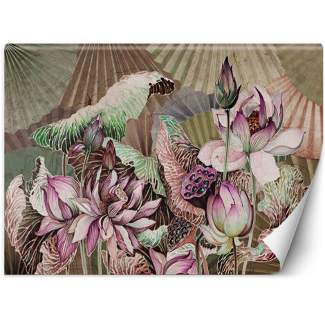 Fototapete Lotus Blumen Abstrakt Vintage 150x105 cm (1/5)